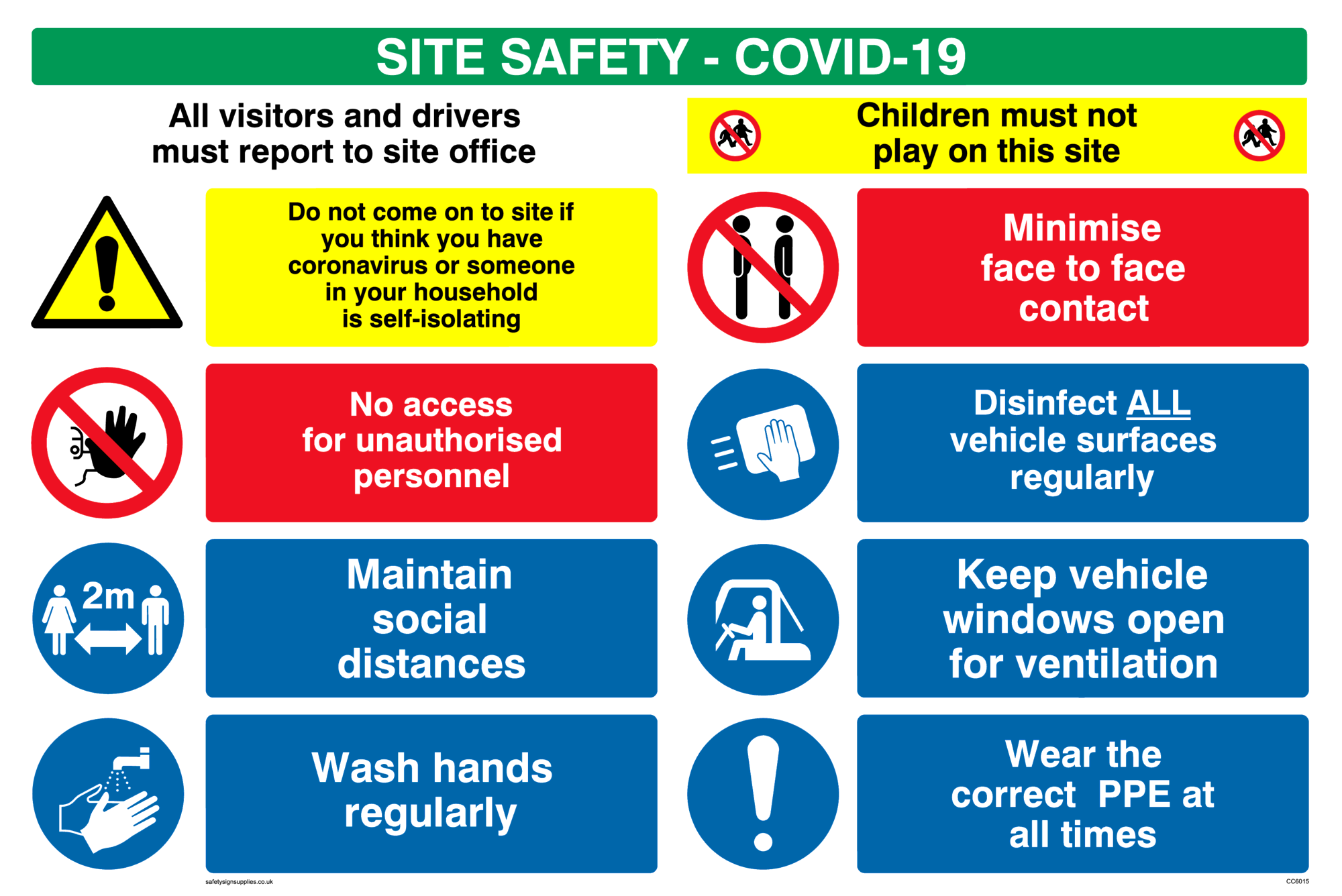 Site safety board - Covid 19 from Safety Sign Supplies