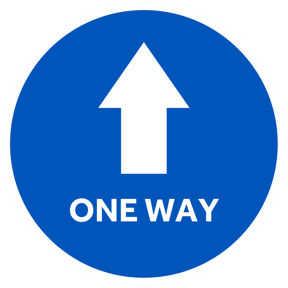 Blue with white arrow one way from Safety Sign Supplies