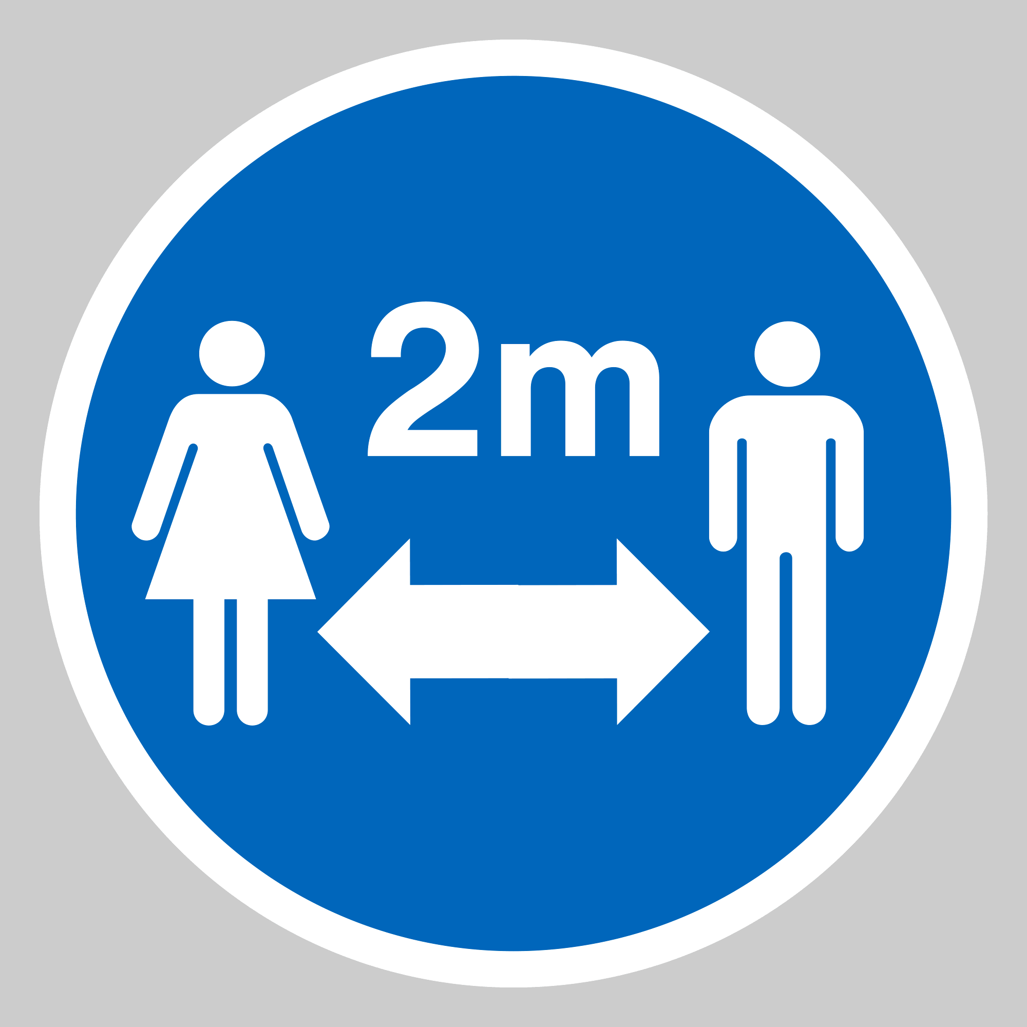 Keep 2m Distance Symbol Floor Graphic From Safety Sign Supplies