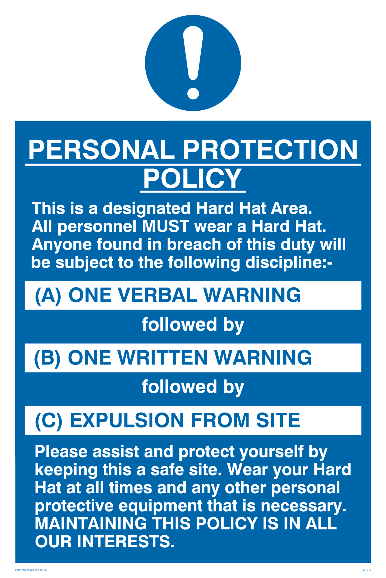 Construction site PPE Policy from Safety Sign Supplies