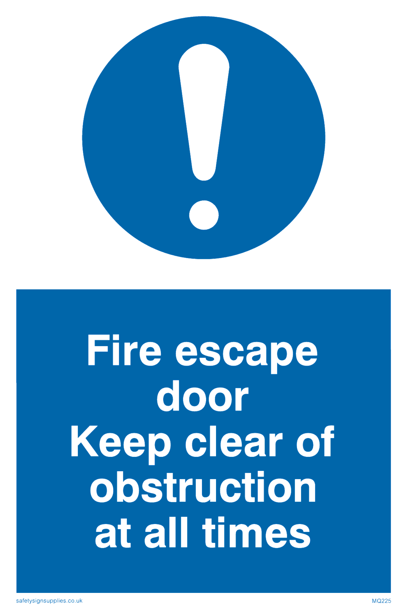 Schild 'Fire Escape Keep Clear' – Selbstklebend, 150x200mm, Für Fluchtwege & Notausgänge