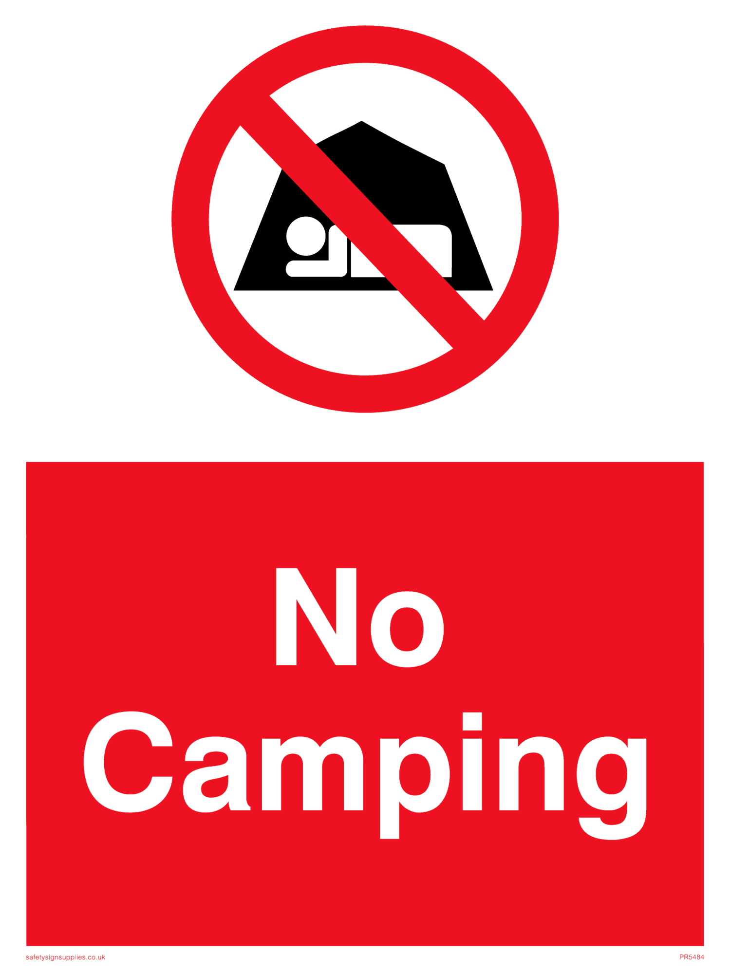 No camping from Safety Sign Supplies