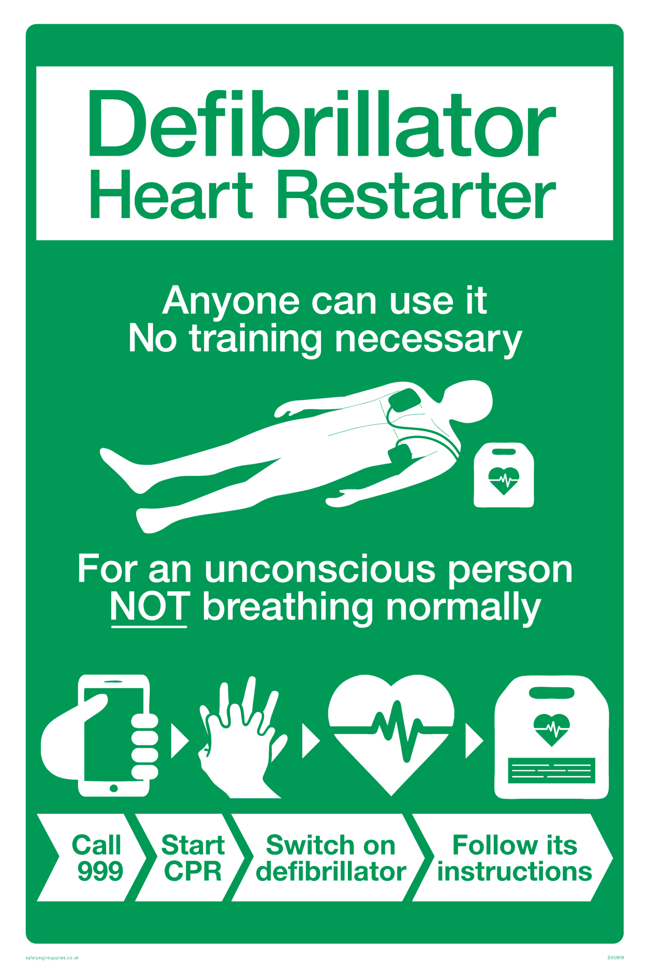 Defibrillator Poster BHF From Safety Sign Supplies Defibrillator Poster BHF From Safety Sign Supplies