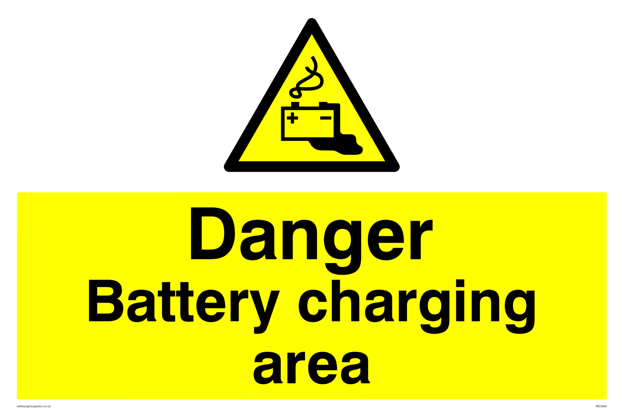 Danger Battery charging area from Safety Sign Supplies