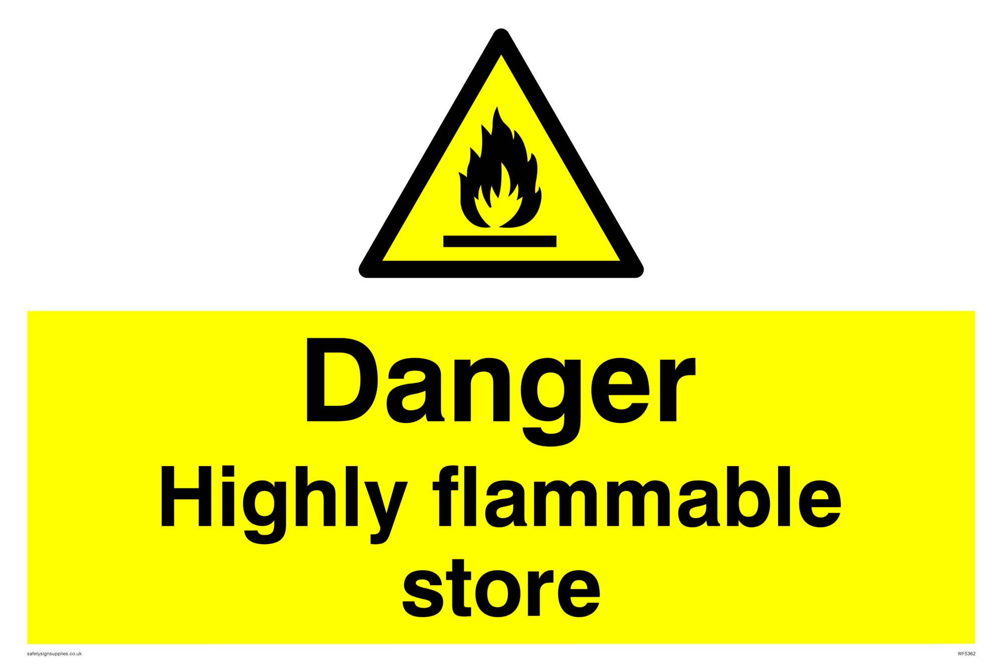 Cartello Pericolo Altamente Infiammabile VSafety Signs - Adesivo Giallo/Nero, 300x400 Mm, Norme EN ISO 7010