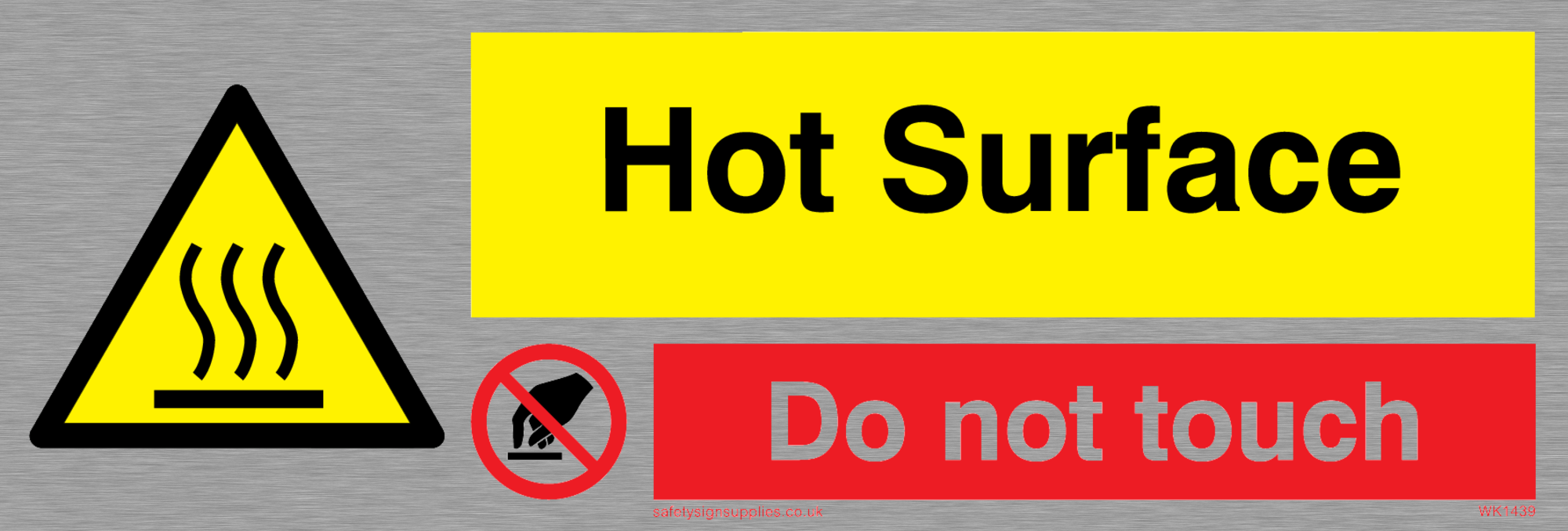 Hot Surface. Do not touch from Safety Sign Supplies