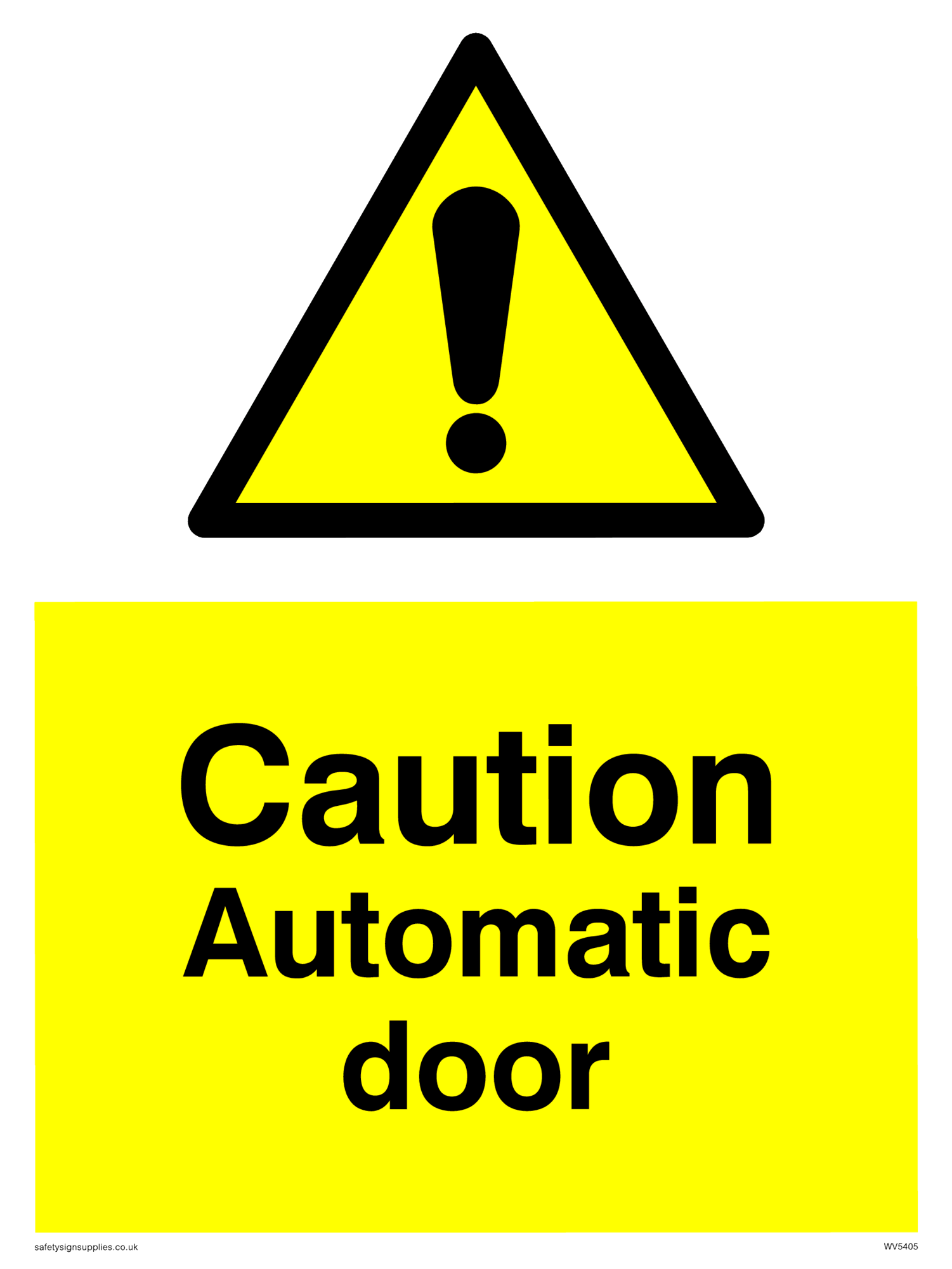 Caution Automatic door sign from Safety Sign Supplies
