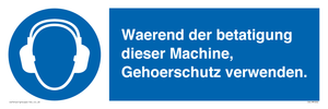 Waerend der betatigung dieser Machine, Gehoerschutz verwenden. 
