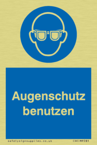 Augenschutz benutzen