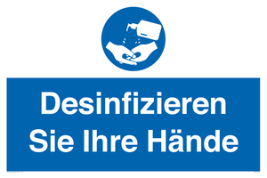 Desinfizieren Sie Ihre Hände