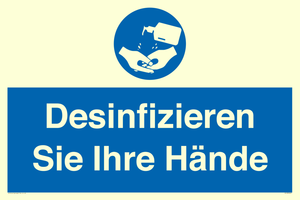 Desinfizieren Sie Ihre Hände