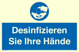Desinfizieren Sie Ihre Hände