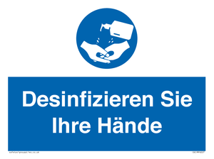 Desinfizieren Sie Ihre Hände