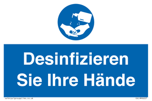 Desinfizieren Sie Ihre Hände