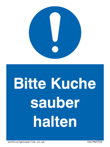 Bitte Kuche sauber halten