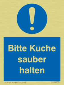 Bitte Kuche sauber halten