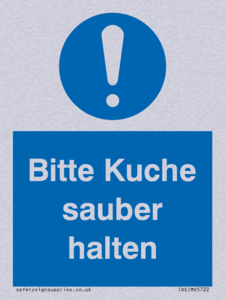 Bitte Kuche sauber halten