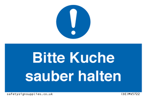 Bitte Kuche sauber halten