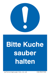 Bitte Kuche sauber halten