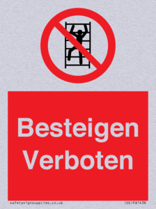 Besteigen Verboten