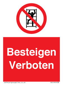 Besteigen Verboten