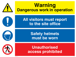 Site safety combination Sign