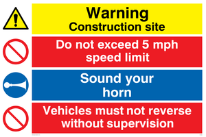 Construction safety combination Sign