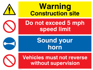 Construction safety combination Sign