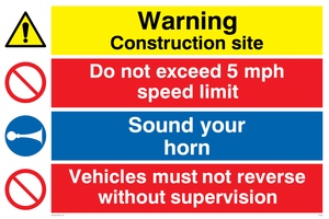 Construction safety combination Sign 