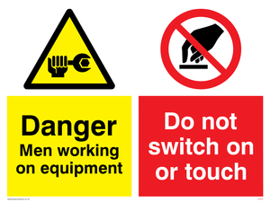 Danger men working sign