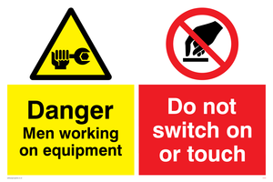 Danger men working sign