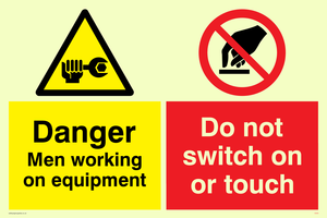 Danger men working sign