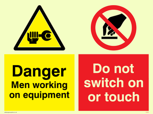 Danger men working sign