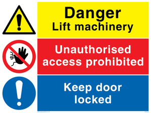 Danger Lift machinery