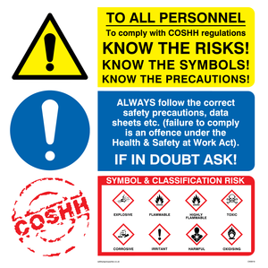 COSHH regs know the risks CLP sign 