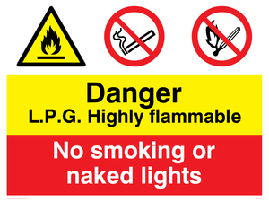 LPG highly flammable sign