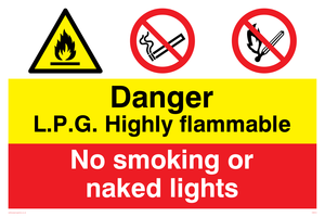 LPG highly flammable sign