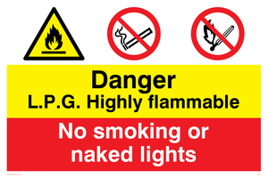 LPG highly flammable sign