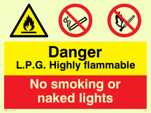LPG highly flammable sign