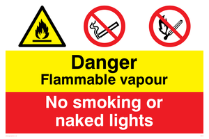Flammable vapour no smoking