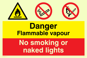 Flammable vapour no smoking