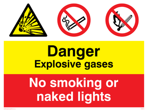 Explosive gases no smoking