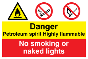 Petrol spirit highly flammable