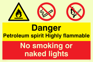 Petrol spirit highly flammable