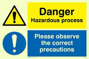 Danger hazardous process sign