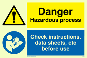 Danger hazardous process sign