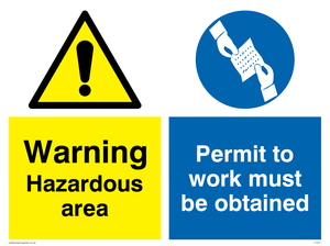 Hazardous area. Permit to work
