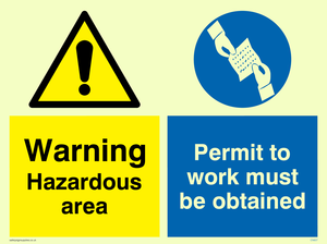 Hazardous area. Permit to work
