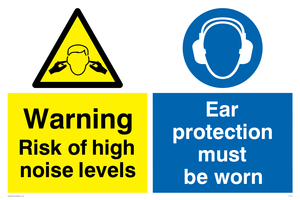 High noise ear protection worn