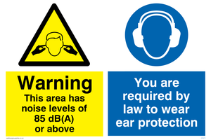 Noise level 85db or above